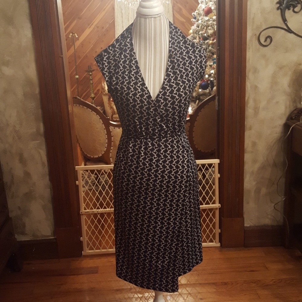 Michael Kors Black & White Wrap Dress. P/M